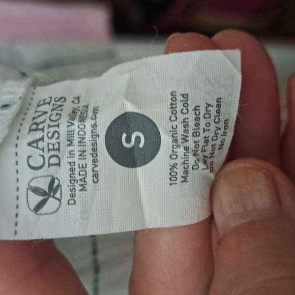 CARVE DESIGNS organic cotton Dylan Gauze shirt pinstripe airy coastal beach Sm - Picture 11 of 11